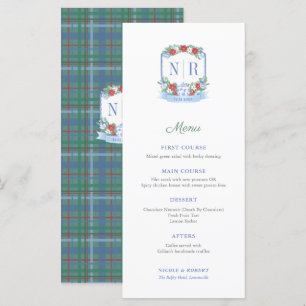 Kerst Huwelijk Monogram Individuele Plaats Namen Menu