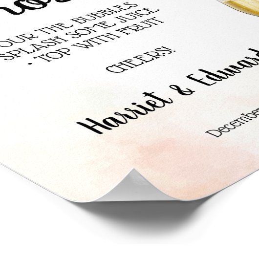 Kerst Huwelijk Pimp je Prosecco Bord Poster (Hoek)