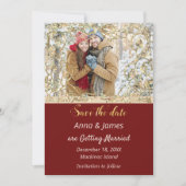 Kerst Huwelijk Save the Date Kaart (Voorkant)