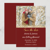 Kerst Huwelijk Save the Date Kaart (Voorkant / Achterkant)