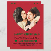 Kerst Huwelijk Save the Date Kerstkaart (Voorkant / Achterkant)