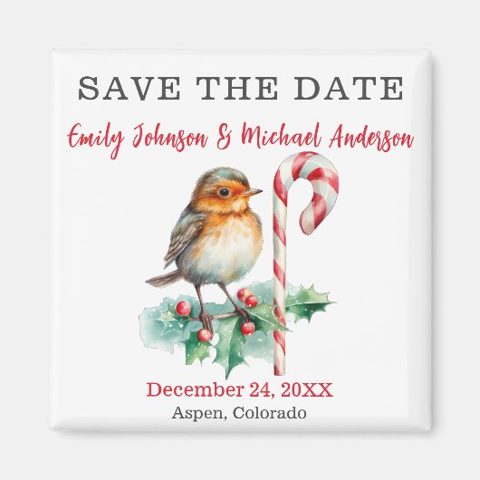 Kerst Huwelijk Save The Date Magneet (Voorkant)