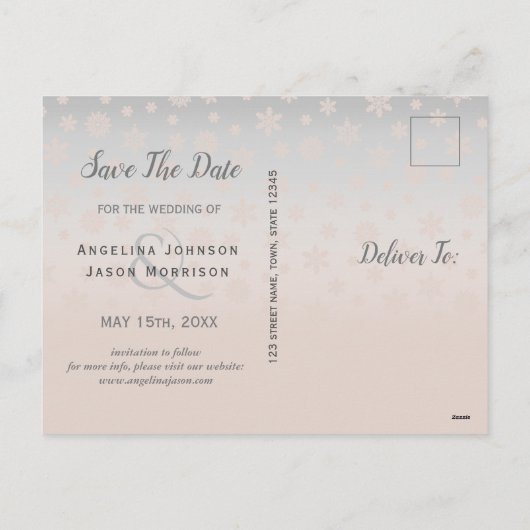 Kerst Huwelijk Save The Date Uitnodiging (Achterkant)