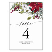Kerst Huwelijk Tafel Nummerkaart Kaart (Achterkant)