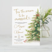 Kerst Huwelijk Vakantie Winter Huwelijk Kaart (Staand voorkant)