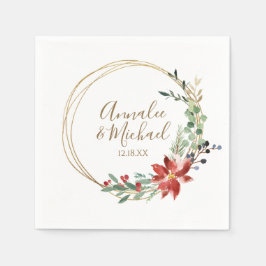 Kerst Huwelijk Winter Modern Krans Rood Servet
