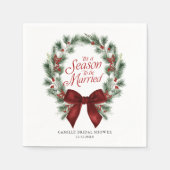 Kerst Huwelijks Bruiloft Bruidsshower Servet (Voorkant)
