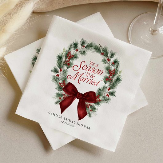 Kerst Huwelijks Bruiloft Bruidsshower Servet