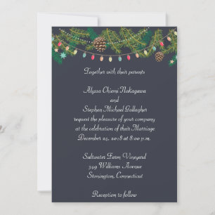 Kerst Huwelijks Krijtbord Huwelijksuitnodiging Kaart