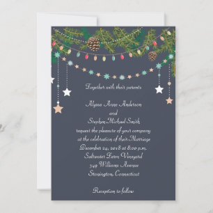 Kerst Huwelijks Krijtbord Huwelijksuitnodiging Kaart