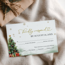 Kerst Huwelijks RSVP Met Eetopties
