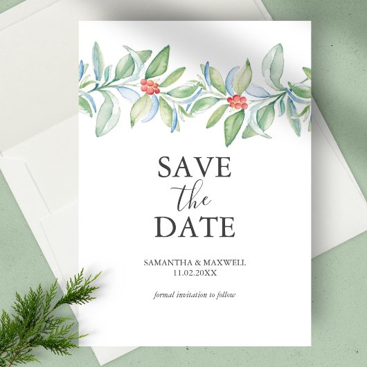 Kerst Huwelijks Uitnodiging Save The Date