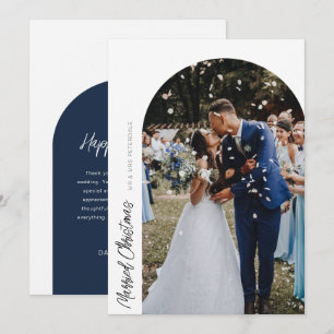 kerst huwelijksaankondiging met boog bedankkaart