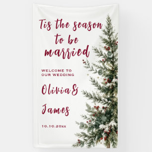 Kerst Huwelijksbanner, Het Is De Tijd Om Getrouwd Spandoek