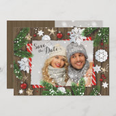 Kerst Huwelijksfoto Save the Date (Voorkant / Achterkant)