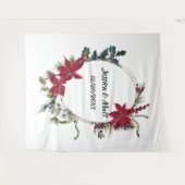 Kerst Huwelijksfotocabine Achtergrond Tapijt Wandkleed (Voorkant (horizontaal))