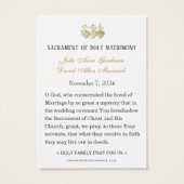 Kerst Huwelijksgebed Gedachtenis Heilige Kaarten Visitekaartje (Achterkant)