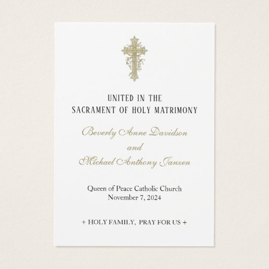 Kerst Huwelijksgebed Poinsettia Gebed Visitekaartje (Achterkant)