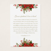Kerst Huwelijksgebed Poinsettia Gebed Visitekaartje (Voorkant)