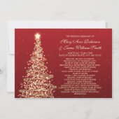 Kerst Huwelijksprogramma Rood Goud Kaart (Voorkant)