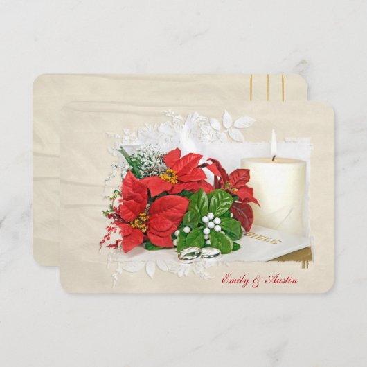 Kerst huwelijksreactie kaart (Voorkant / Achterkant)