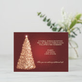 Kerst Huwelijksreceptie Goud Rood Informatiekaartje (Staand voorkant)