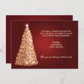 Kerst Huwelijksreceptie Goud Rood Informatiekaartje (Voorkant / Achterkant)