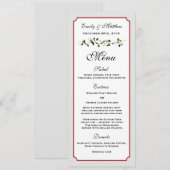 Kerst Huwelijksreceptie Menu Kaart (Voorkant / Achterkant)