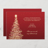 Kerst Huwelijksreceptie Rood Goud Informatiekaartje (Voorkant / Achterkant)