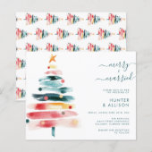 Kerst huwelijksuitnodiging (Voorkant / Achterkant)
