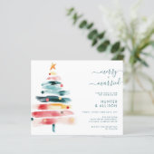 Kerst huwelijksuitnodiging (Staand voorkant)