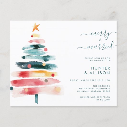 Kerst huwelijksuitnodiging (Voorkant)