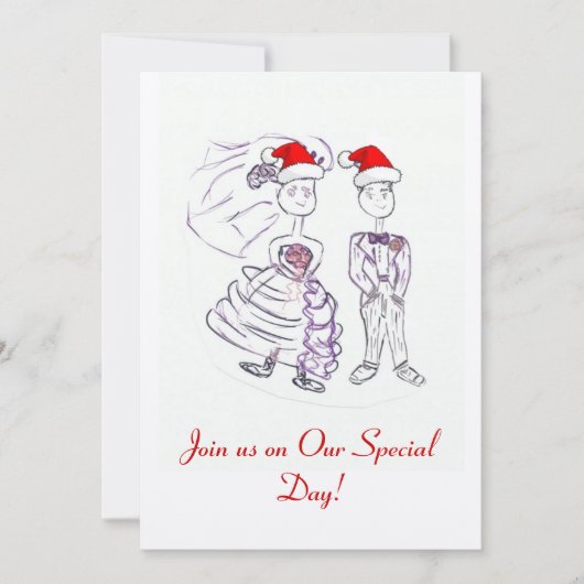 Kerst Huwelijksuitnodiging Kaart (Voorkant)