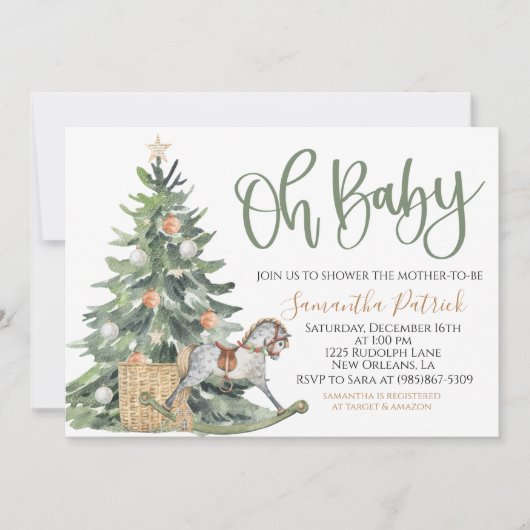 Kerst Hygge Baby shower Uitnodiging (Voorkant)
