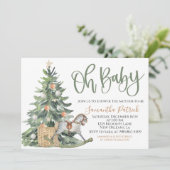 Kerst Hygge Baby shower Uitnodiging (Staand voorkant)