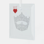 Kerst I hart Pageant Crown Glas Ornament (Voorkant links)
