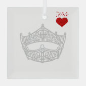 Kerst I hart Pageant Crown Glas Ornament (Achterkant)