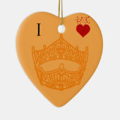 Kerst I hart Pageant Crown Keramisch Ornament (Rechts)