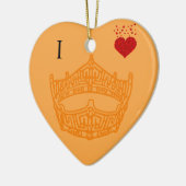 Kerst I hart Pageant Crown Keramisch Ornament (Links)