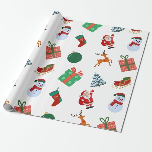 Kerst Iconen Cadeaupapier (Uitgerold)
