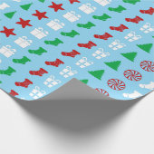 Kerst Iconen (Drie Kleuren) Cadeaupapier (Hoek)