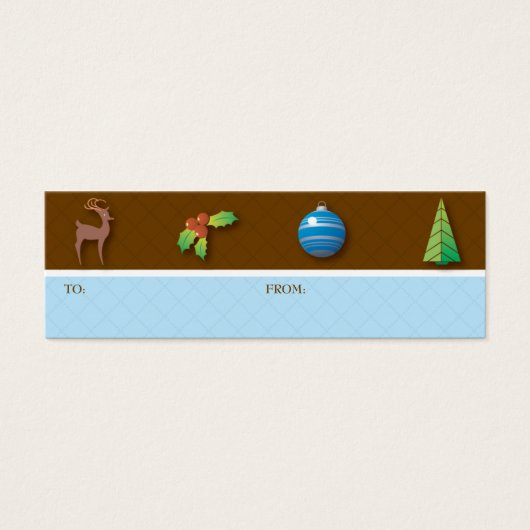 Kerst Iconen Gift Label Mini Visitekaartjes (Voorkant)