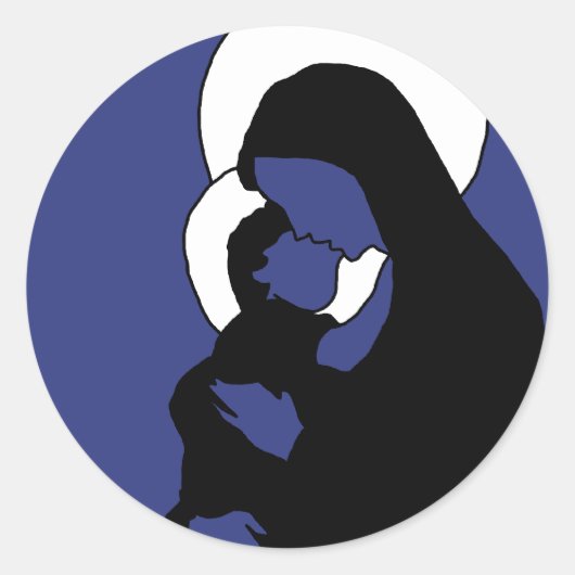 Kerst Iconen Sticker - Maria en Baby Jesus (Voorkant)
