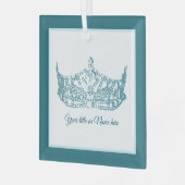 Kerst Iconische Amerikaanse Pageant Crown Glas Ornament (Voorkant links)