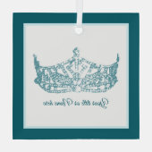 Kerst Iconische Amerikaanse Pageant Crown Glas Ornament (Achterkant)