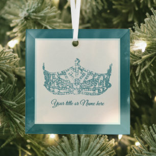 Kerst Iconische Amerikaanse Pageant Crown Glas Ornament