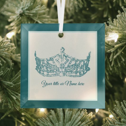 Kerst Iconische Amerikaanse Pageant Crown Glas Ornament (Insitu)