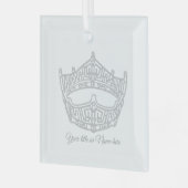 Kerst Iconische Amerikaanse Pageant Crown Glas Ornament (Voorkant links)