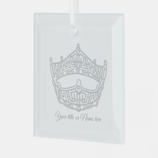 Kerst Iconische Amerikaanse Pageant Crown Glas Ornament (Voorkant links)