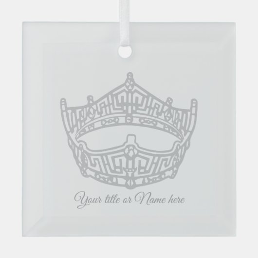 Kerst Iconische Amerikaanse Pageant Crown Glas Ornament (Voorkant)